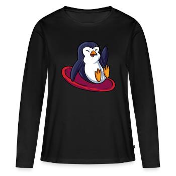 Penguin Sledge - Women's Premium Organic Long Sleeve Shirt - black - Front - Julia (174cm)