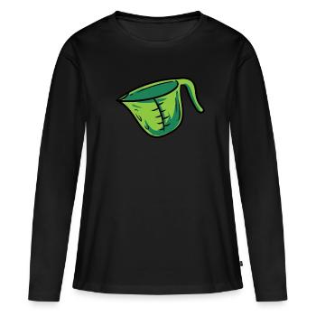 Pichet de mesure - T-shirt manches longues Premium bio Femme - noir - Devant - Julia (174cm)