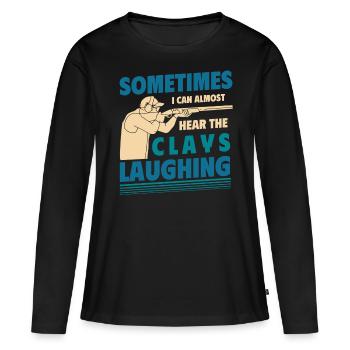 Tir au piège, argile - T-shirt manches longues Premium bio Femme - noir - Devant - Julia (174cm)