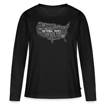 Parcs nationaux des États-Unis, Parc national - T-shirt manches longues Premium bio Femme - noir - Devant - Julia (174cm)
