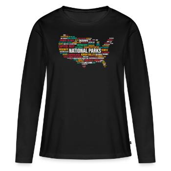 Parcs nationaux des États-Unis, Parc national - T-shirt manches longues Premium bio Femme - noir - Devant - Julia (174cm)