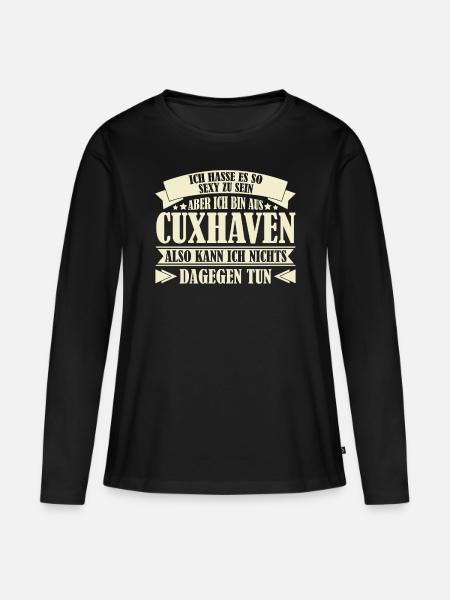 Cuxhavener Spruch Witz Cuxhaven - Frauen Premium Bio Langarmshirt - Schwarz