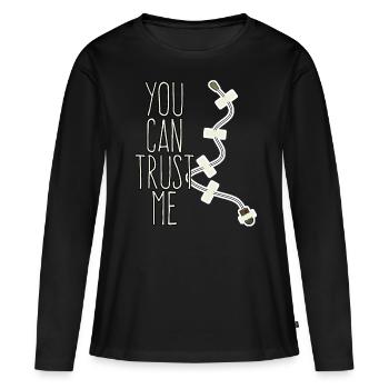 Abhörgerät Trust me Spion Mikofon - Frauen Premium Bio Langarmshirt - Schwarz - Vorne - Julia (174cm)