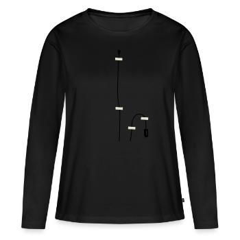 Abhörgerät Spion mit Mikofon Geheimagent - Frauen Premium Bio Langarmshirt - Schwarz - Vorne - Julia (174cm)