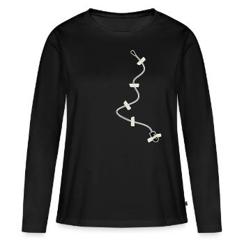 Abhörgerät Mikofon Geheimagent Spion - Frauen Premium Bio Langarmshirt - Schwarz - Vorne - Julia (174cm)