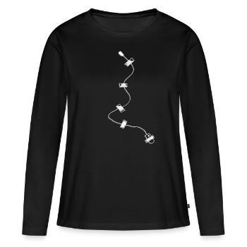 Intercepteur Mikofon Espion Agent Secret - T-shirt manches longues Premium bio Femme - noir - Devant - Julia (174cm)