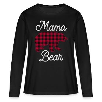 Mama Bear - Frauen Premium Bio Langarmshirt - Schwarz - Vorne - Julia (174cm)