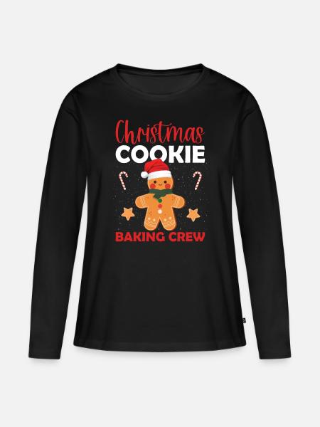 Christmas Cookie Baking Crew - Frauen Premium Bio Langarmshirt - Schwarz