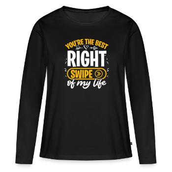 Dating Valentine's Day Internet Couple Placement - Women's Premium Organic Long Sleeve Shirt - black - Front - Julia (174cm)