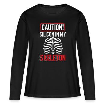Grufti Skulls Halloween Muscle Bones - T-shirt manches longues Premium bio Femme - noir - Devant - Julia (174cm)