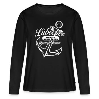 Lübeck Anchor Lübecker - T-shirt manches longues Premium bio Femme - noir - Devant - Julia (174cm)