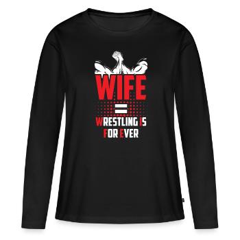 Lutteur grappling de lutte - T-shirt manches longues Premium bio Femme - noir - Devant - Julia (174cm)