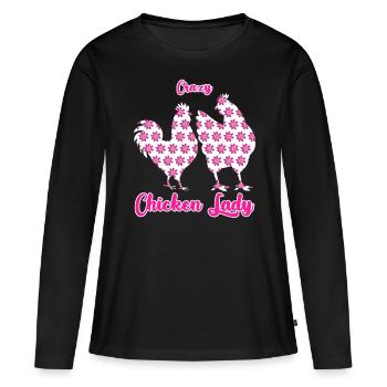 Chicken Chicken Breeding Chicken coop Chicken - Women's Premium Organic Long Sleeve Shirt - black - Front - Julia (174cm)