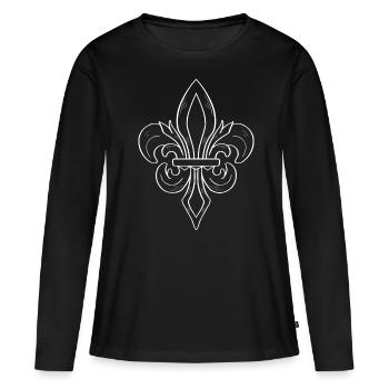 Symbole esthétique baroque Dark Academia - T-shirt manches longues Premium bio Femme - noir - Devant - Julia (174cm)