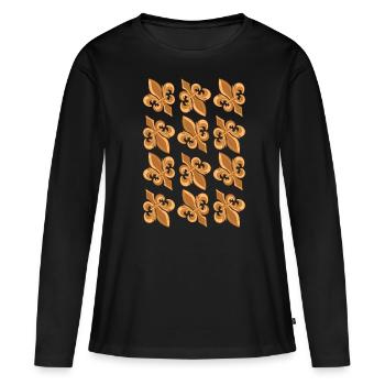 Symbole esthétique baroque Dark Academia - T-shirt manches longues Premium bio Femme - noir - Devant - Julia (174cm)
