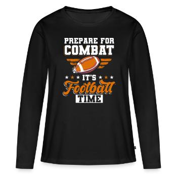 Joueur de sport Entraîneur De Jeu de Balle Fanatique - T-shirt manches longues Premium bio Femme - noir - Devant - Julia (174cm)