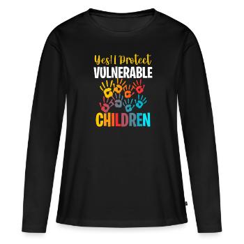 Travail de reconnaissance Bénévoles sociaux - T-shirt manches longues Premium bio Femme - noir - Devant - Julia (174cm)