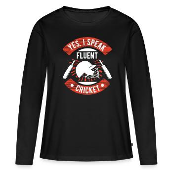 Sports d’équipe de cricket - T-shirt manches longues Premium bio Femme - noir - Devant - Julia (174cm)
