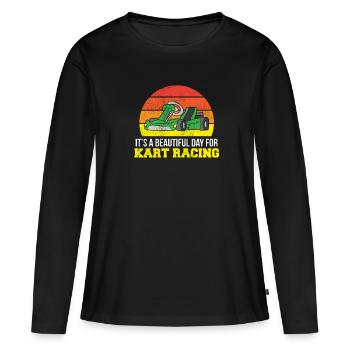 Go-Kart Go Kart Drive Go-Kart Racing - Women's Premium Organic Long Sleeve Shirt - black - Front - Julia (174cm)