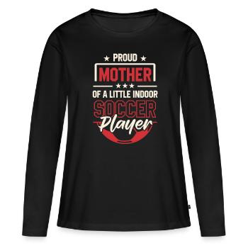 Indoor soccer mom striker - Women's Premium Organic Long Sleeve Shirt - black - Front - Julia (174cm)