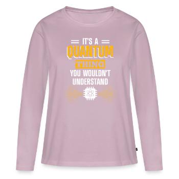 Physique computationnelle quantique - T-shirt manches longues Premium bio Femme - rose poudré - Devant - Julia (174cm)