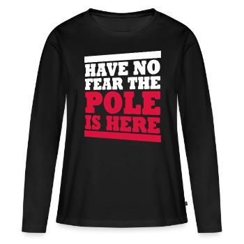 Polen Pole Polnische Flagge Polnisch - Frauen Premium Bio Langarmshirt - Schwarz - Vorne - Julia (174cm)