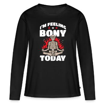 Goth Halloween osseux aujourd’hui squeletté - T-shirt manches longues Premium bio Femme - noir - Devant - Julia (174cm)