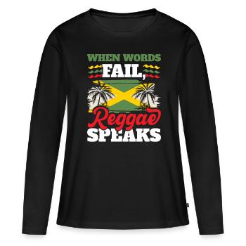 Jamaïcain Rastafari Punk Rap Rastafari Rastafarian - T-shirt manches longues Premium bio Femme - noir - Devant - Julia (174cm)