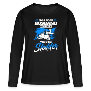 Snowmobiling Snow lovers Sledging - Women's Premium Organic Long Sleeve Shirt - black - Front - Julia (174cm)