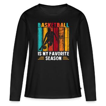 Sports d’équipe de basket-ball - T-shirt manches longues Premium bio Femme - noir - Devant - Julia (174cm)