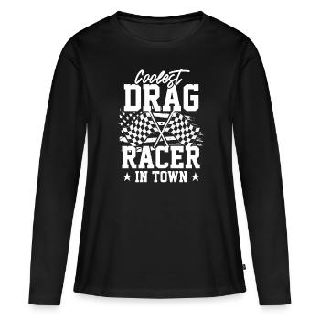 Mécanicien Burnout Motorsport Auto Enthusiast - T-shirt manches longues Premium bio Femme - noir - Devant - Julia (174cm)