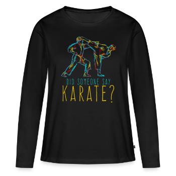 Karatéka karatéka - T-shirt manches longues Premium bio Femme - noir - Devant - Julia (174cm)