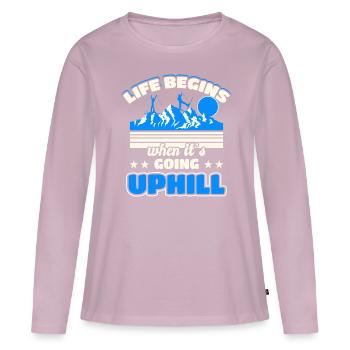 Ski de randonnée Ski de fond - T-shirt manches longues Premium bio Femme - rose poudré - Devant - Julia (174cm)