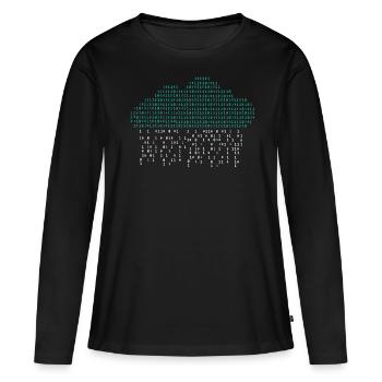 Ingénieur Cloud, Cloud Bits, Développeur logiciel - T-shirt manches longues Premium bio Femme - noir - Devant - Julia (174cm)