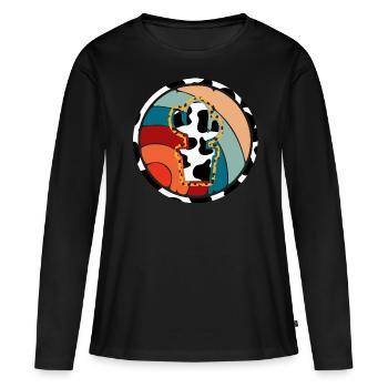 Cactus vache de l’Ouest - T-shirt manches longues Premium bio Femme - noir - Devant - Julia (174cm)