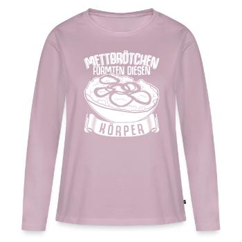 Mettbrötchen Hackfleisch Mett Mettigel - Frauen Premium Bio Langarmshirt - Altrosa - Vorne - Julia (174cm)