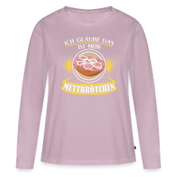 Mettigel Mettbrötchen Hackfleisch Mett - Frauen Premium Bio Langarmshirt - Altrosa - Vorne - Julia (174cm)