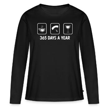 365 jours par an - Vin - Parapente - - T-shirt manches longues Premium bio Femme - noir - Devant - Julia (174cm)