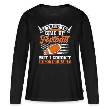 Citation de football - T-shirt manches longues Premium bio Femme - noir - Devant - Julia (174cm)