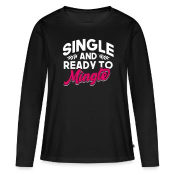 Herz Anti Valentinstag Hasser - Frauen Premium Bio Langarmshirt - Schwarz - Vorne - Julia (174cm)