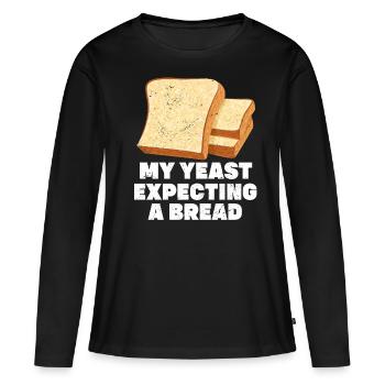 Lustiger Brotbacken-Bäcker - Frauen Premium Bio Langarmshirt - Schwarz - Vorne - Julia (174cm)