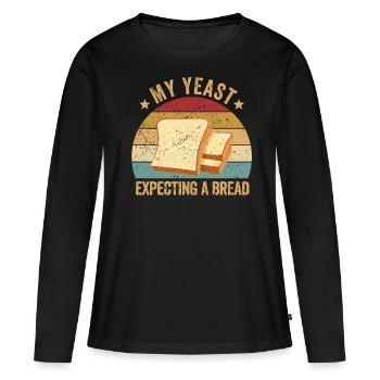 Lustiger Brotbacken-Bäcker - Frauen Premium Bio Langarmshirt - Schwarz - Vorne - Julia (174cm)