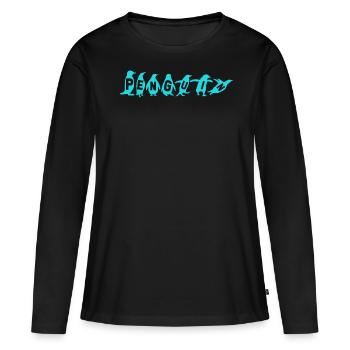 Pingouins, Pingouins, Amateurs de Pingouins - T-shirt manches longues Premium bio Femme - noir - Devant - Julia (174cm)
