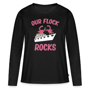 Nos rochers de troupeau, - T-shirt manches longues Premium bio Femme - noir - Devant - Julia (174cm)