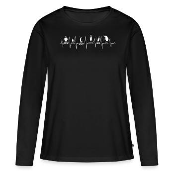 Pingouins, Pingouins, Amateurs de Pingouins - T-shirt manches longues Premium bio Femme - noir - Devant - Julia (174cm)