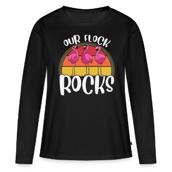 Nos rochers de troupeau, - T-shirt manches longues Premium bio Femme - noir - Devant - Julia (174cm)