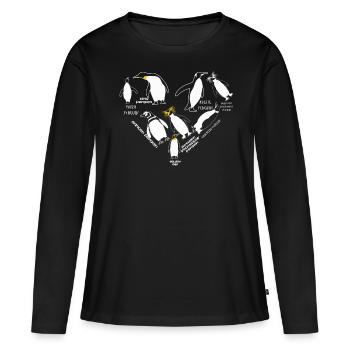 Pingouins, Pingouins, Amateurs de Pingouins - T-shirt manches longues Premium bio Femme - noir - Devant - Julia (174cm)