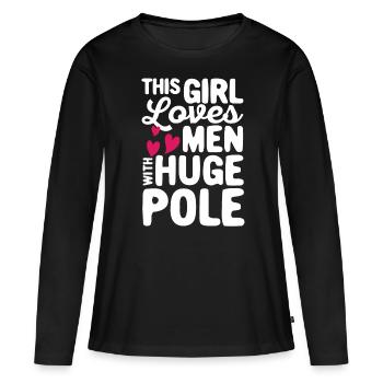 Saut à la perche amusant Saut à la perche - T-shirt manches longues Premium bio Femme - noir - Devant - Julia (174cm)