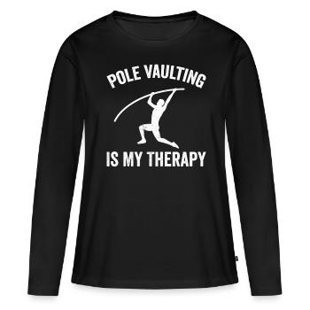 Saut à la perche amusant Saut à la perche - T-shirt manches longues Premium bio Femme - noir - Devant - Julia (174cm)