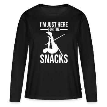 Saut à la perche amusant Saut à la perche - T-shirt manches longues Premium bio Femme - noir - Devant - Julia (174cm)
